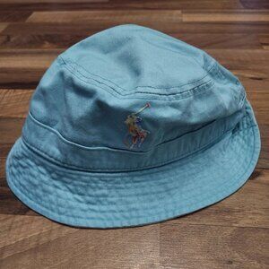 NWT Polo Ralph Lauren Men’s Blue Turquoise Bucket Hat Tie Dye Pony Sz L/XL